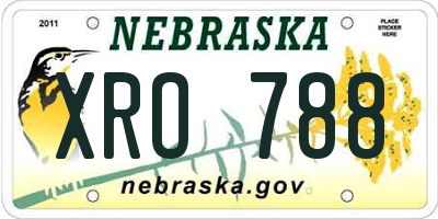 NE license plate XRO788