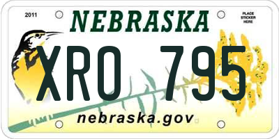 NE license plate XRO795