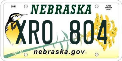 NE license plate XRO804