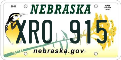 NE license plate XRO915