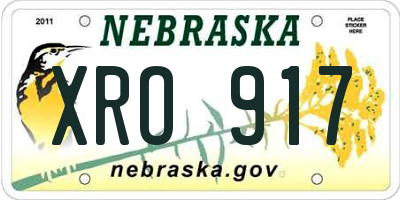 NE license plate XRO917