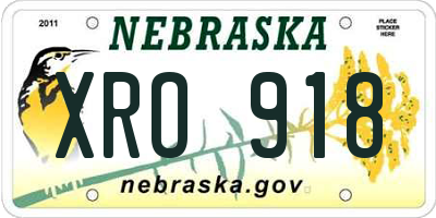 NE license plate XRO918