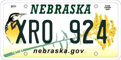 NE license plate XRO924