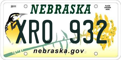 NE license plate XRO932