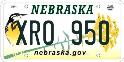 NE license plate XRO950