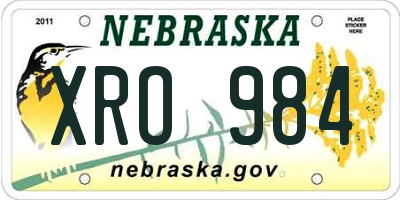 NE license plate XRO984