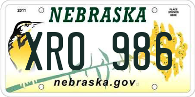 NE license plate XRO986