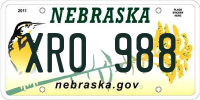 NE license plate XRO988