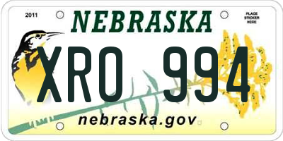 NE license plate XRO994