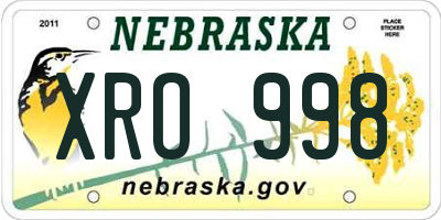 NE license plate XRO998