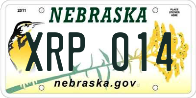 NE license plate XRP014