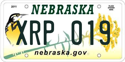 NE license plate XRP019