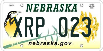 NE license plate XRP023