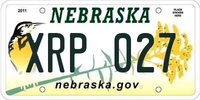 NE license plate XRP027