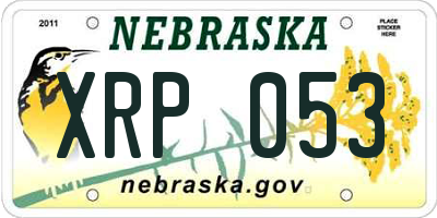 NE license plate XRP053