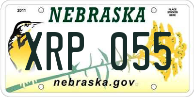 NE license plate XRP055