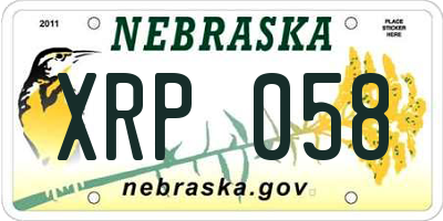 NE license plate XRP058