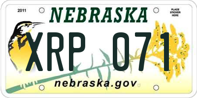 NE license plate XRP071