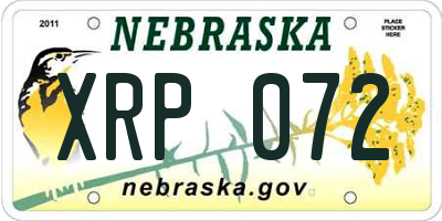 NE license plate XRP072