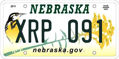 NE license plate XRP091