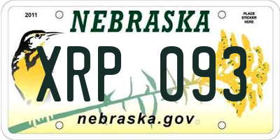 NE license plate XRP093