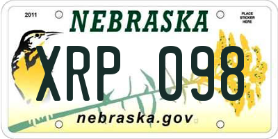 NE license plate XRP098