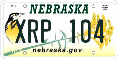 NE license plate XRP104