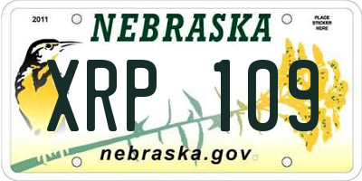 NE license plate XRP109
