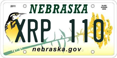 NE license plate XRP110
