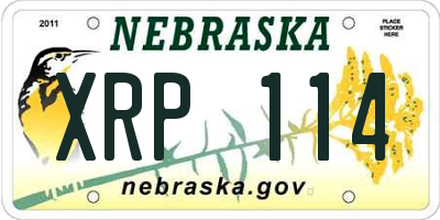 NE license plate XRP114