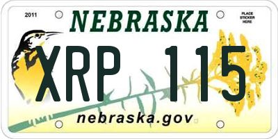 NE license plate XRP115