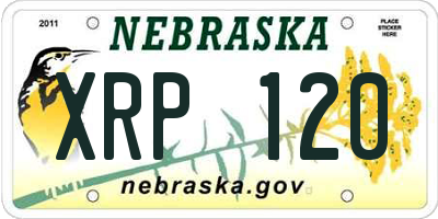 NE license plate XRP120