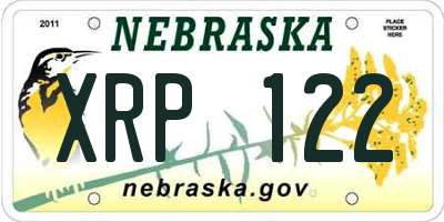 NE license plate XRP122