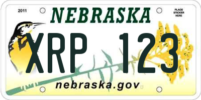 NE license plate XRP123