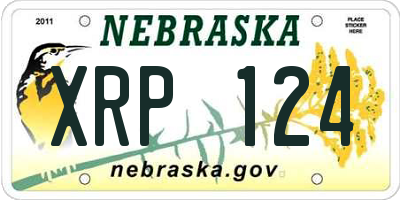NE license plate XRP124