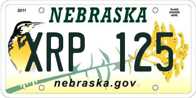 NE license plate XRP125