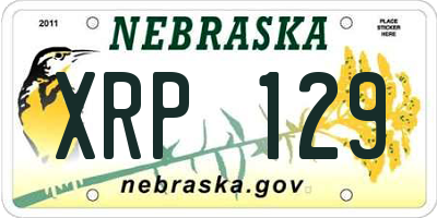 NE license plate XRP129