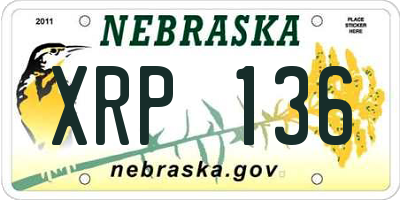 NE license plate XRP136