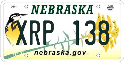 NE license plate XRP138