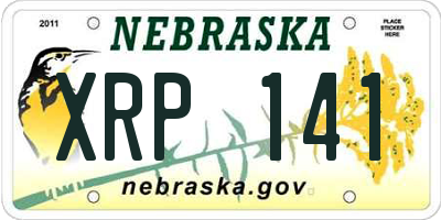 NE license plate XRP141