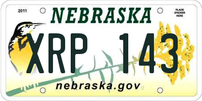 NE license plate XRP143