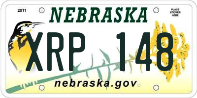 NE license plate XRP148