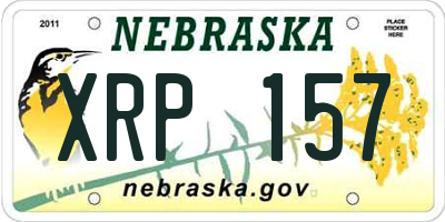 NE license plate XRP157