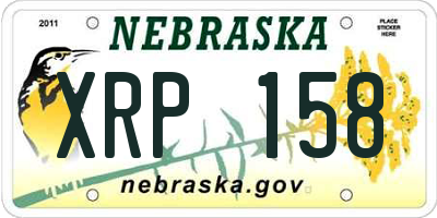 NE license plate XRP158