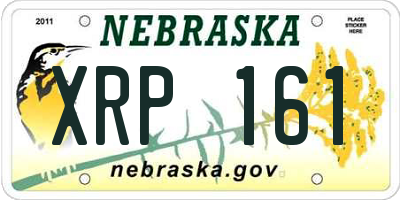 NE license plate XRP161