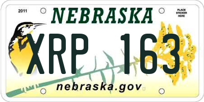NE license plate XRP163