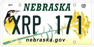 NE license plate XRP171