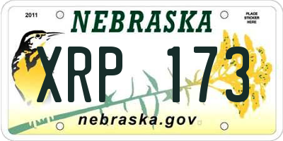 NE license plate XRP173
