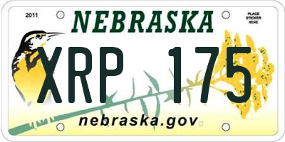 NE license plate XRP175