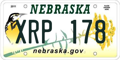 NE license plate XRP178